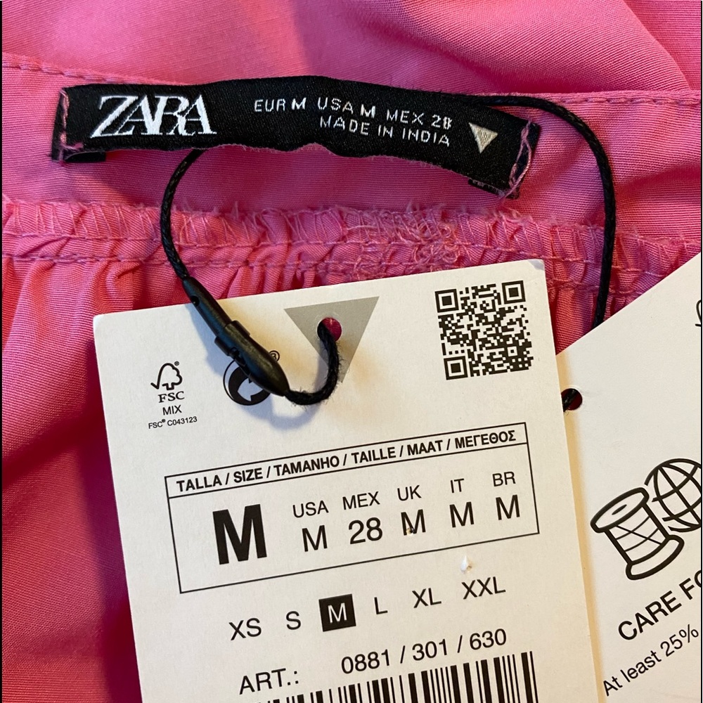 NWT Zara Pink Poplin Halter Neck Dress, Size M - Picture 11 of 13